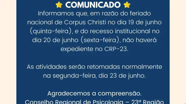 COMUNICADO IMPORTANTE